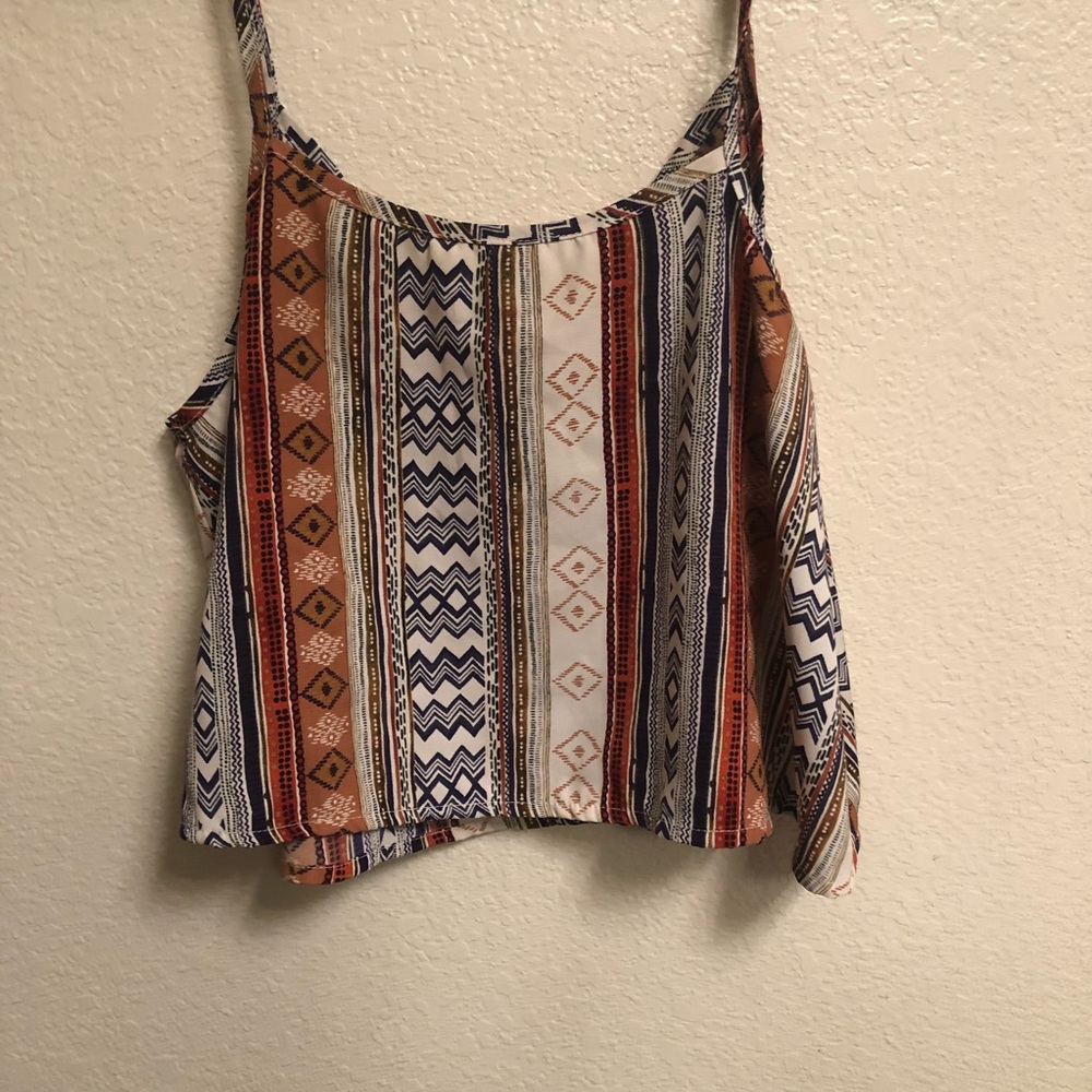 B Jewel Crop Top with Aztec Design.